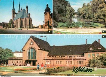 Koethen Anhalt Marktplatz St. Jakobskirche Hubertusteich Bahnhof