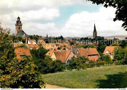 Korbach Ortsansicht mit Kirchen