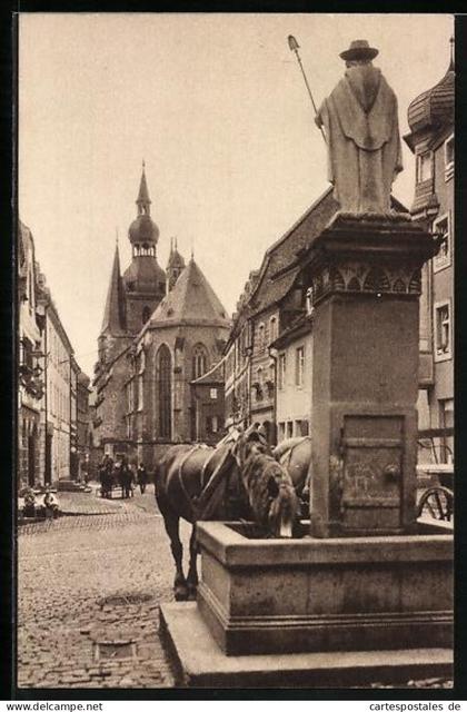 AK Sankt Wendel, Dom und Wendelinusbrunnen