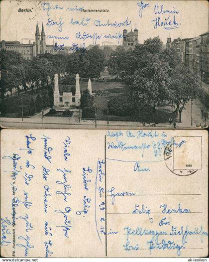 Ansichtskarte Kreuzberg-Berlin Mariannenplatz 1918