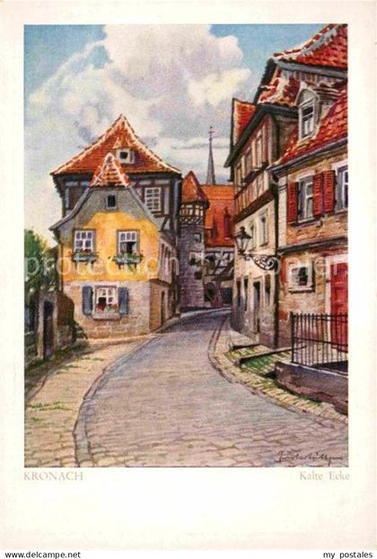 Kronach Oberfranken Serie Das malerische Kronach Kalte Ecke Aquarell von Gustav