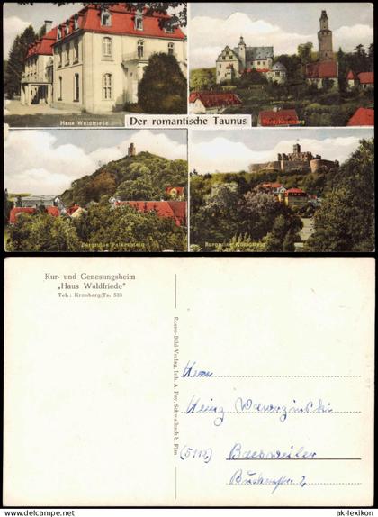 Kronberg Taunus mit Haus Waldfriede Burg Kronberg Burgruine Falkenstein 1960