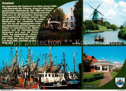 Greetsiel Krummhoern Aurich Niedersachsen Marktplatz Zwillingsmuehlen Kutterhaf