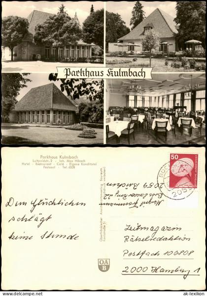 Ansichtskarte Kulmbach Mehrbildkarte Gaststätte Parkhaus Kulmbach 1975/1965