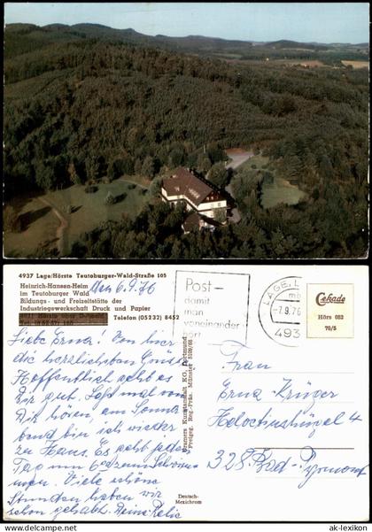 Ansichtskarte Hörste-Lage (Lippe) Luftbild Heinrich-Hansen-Heim 1970