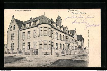 AK Lampertheim, Marienkrankenhaus mit Strasse