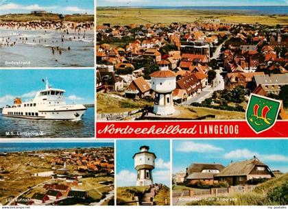Langeoog Nordseebad Badestrand MS Langeoog Fliegeraufnahmen Wasserturm Sonnenhof