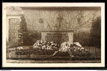 Foto-AK Lauingen, Mahnmal den Opfern des Konzentrationslagers Lauingen