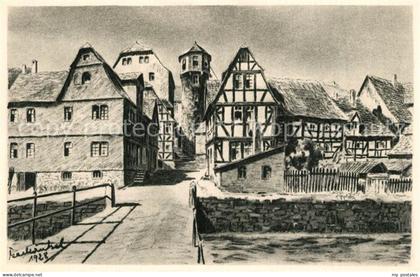 Lauterbach Hessen Ankerturm Kohlezeichnung