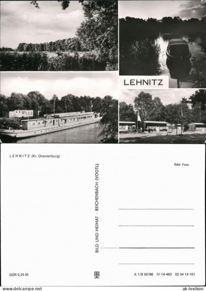 Ansichtskarte Lehnitz-Oranienburg See, Bungalows, Fahrgastschiff 1986