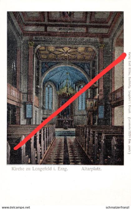 Luna AK Lengefeld Erzgebirge Kirche Altarplatz Altar a Rauenstein Pockau Wünschendorf Reifland Kalkwerk Görsdorf Zöblitz