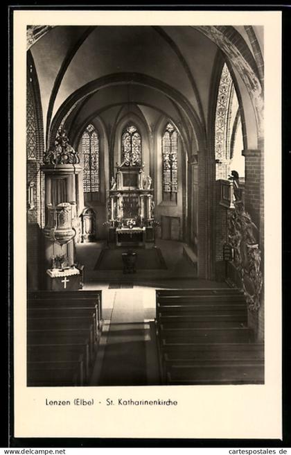 AK Lenzen /Elbe, St. Katharinenkirche, Innenansicht