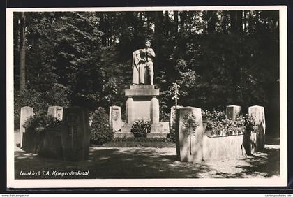 AK Leutkirch, Partie am Kriegerdenkmal