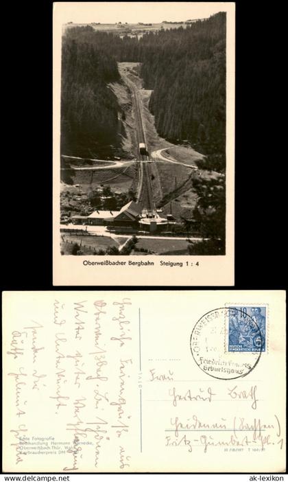 Ansichtskarte Lichtenhain/Bergbahn-Oberweißbach Oberweißbacher Bergbahn 1957