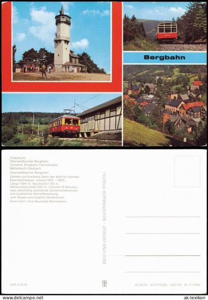 Lichtenhain/Bergbahn-Oberweißbach Oberweißbacher Bergbahn DDR Mehrbildkarte 1982