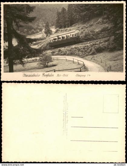 Lichtenhain/Bergbahn-Oberweißbach Oberweißbacher Bergbahn Steigung 1:4 1952