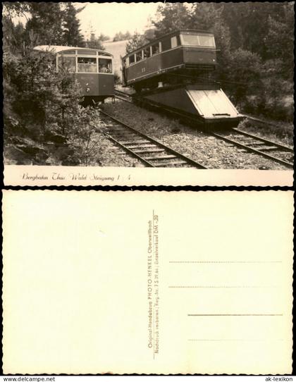Lichtenhain Oberweißbach Bergbahn Thüringer Wald Steigung 1 Fotokarte 1956