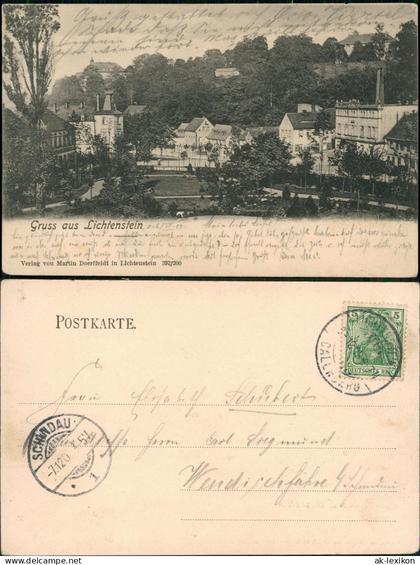 Ansichtskarte Lichtenstein (Sachsen) Stadtpartie 1908