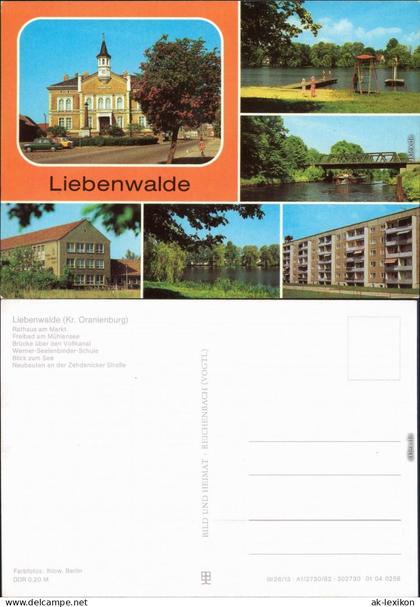 Liebenwalde Rathaus am Markt, Freibad  Neubauten an der Zehdenicker Straße 1982