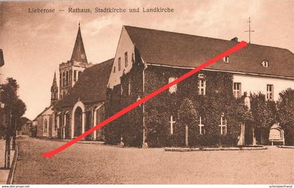 AK Lieberose Rathaus Stadtkirche Landkirche a Jamlitz Blasdorf Mochlitz Behlow Lamsfeld Staakow Friedland Peitz Guben