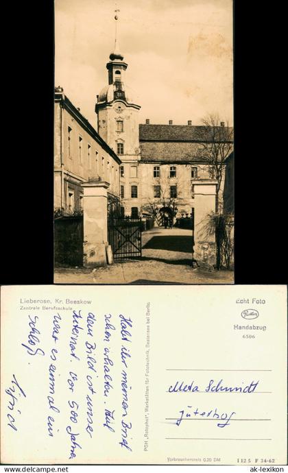 Ansichtskarte Lieberose Schloss Zentrale Berufsschule Fotokarte 1962