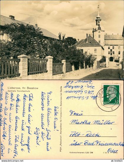 Ansichtskarte Lieberose Schloss Zentrale Berufsschule - Weg Eingang 1963