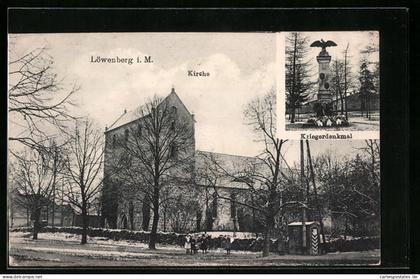 AK Löwenberg i. M., Kirche, Kriegerdenkmal