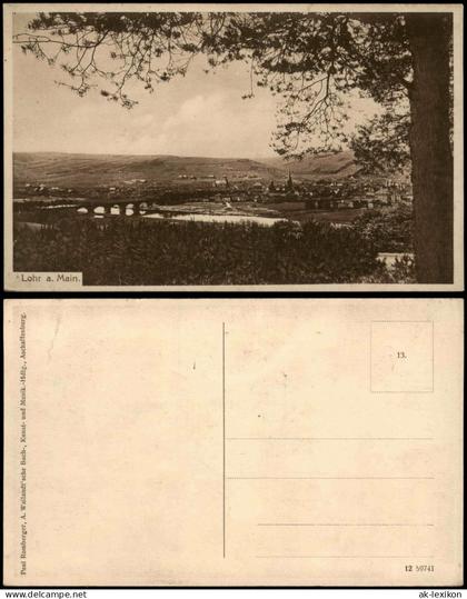 Ansichtskarte Lohr am Main Stadtblick 1926