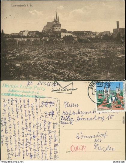 Ansichtskarte Lommatzsch Partie an der Stadt 1913