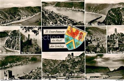 St Goarshausen Panorama Blick von der Loreley Burg Maus Burg Katz Burg Reichenba