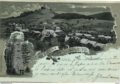 PC LOTHRINGEN, GRUSS AUS DAGSBURG, Vintage LITHO Postcard (b31979)