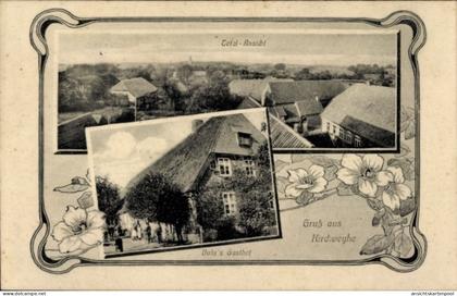 Art Nouveau Passepartout CPA Kirchweyhe Weyhe Niedersachsen, Gesamtansicht, Buhr's Gasthof