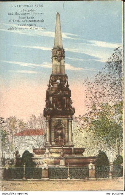 Ludwigshafen Rhein Ludwigshafen Ludwigsplatz Monument ungelaufen ca. 1910