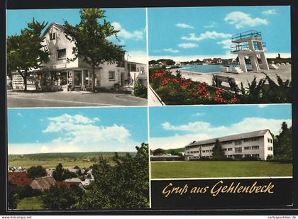 AK Gehlenbeck /Kr. Lübbecke, Freibad, Ortsansicht, Spar-Markt