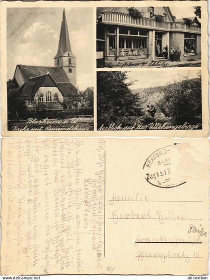 Blasheim (Westfalen)-Lübbecke (Westfalen) Kirche, Geschäft, Umland 1929