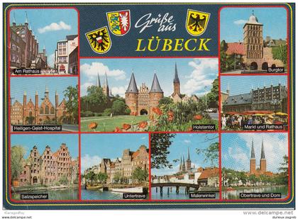 Luebeck old postcard travelled 1989 bb151029