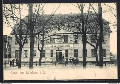 AK Lübtheen i. M., Hotel Erbgrossherzog mit Strassenpartie