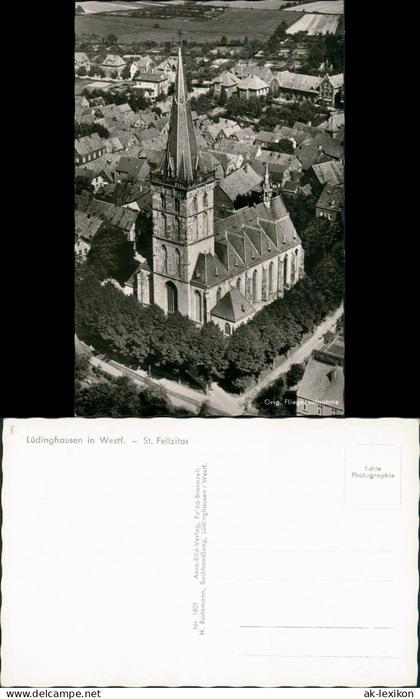 Lüdinghausen Dorf Panorama mit St. Felizitas, Kirche, Vogelschau-P. 1960