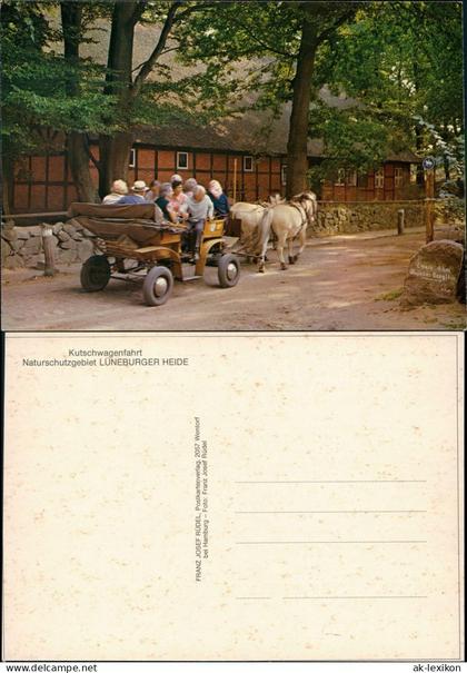 Ansichtskarte .Niedersachsen Kutschen-Fahrt Pferde Lüneburger Heide 1980