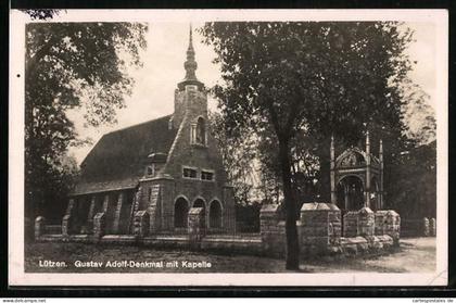 AK Lützen, Gustav Adolf-Denkmal mit Kapelle