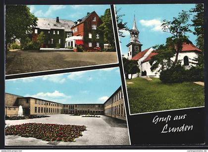 AK Lunden / Holst., Kirche & Gebäudeansichten