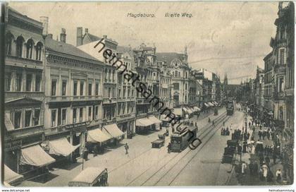 Magdeburg - Breiteweg - Strassenbahn - Verlag W. Klautzsch Magdeburg