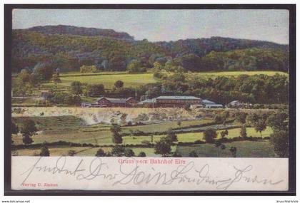 AK (004143) Gruss vom Bahnhof Elm, gelaufen