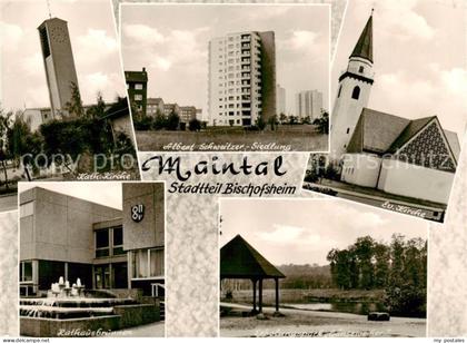 Bischofsheim Maintal Hanau Kirchen Albert Schweitzer-Siedlung Hochhaeuser Rathau