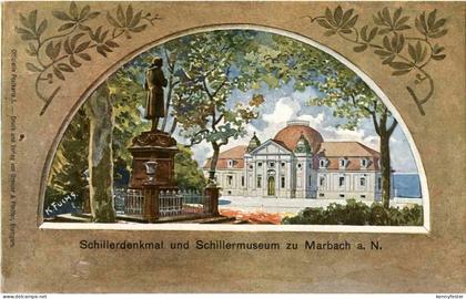 Marbach am Neckar - Schillerdenkmal und Schillermuseum