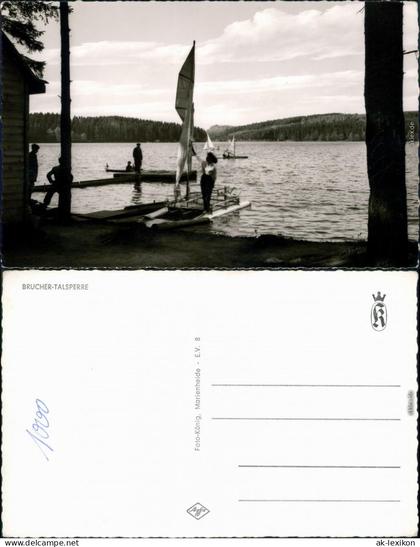 Ansichtskarte Marienheide Brucher-Talsperre mit Stausee - Segler 1990