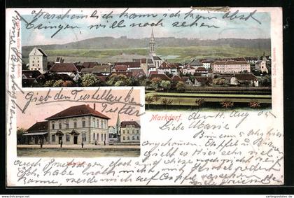 AK Markdorf, Bahnhof & Ortspanorama