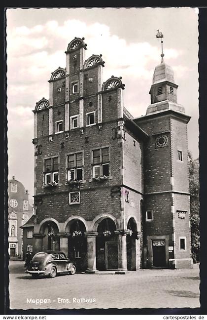 AK Meppen, Blick auf das historische Rathaus