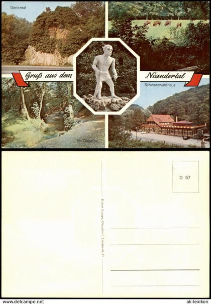 Mettmann Mehrbildkarte, Denkmal, Schwarzwaldhaus, Neandertaler 1985