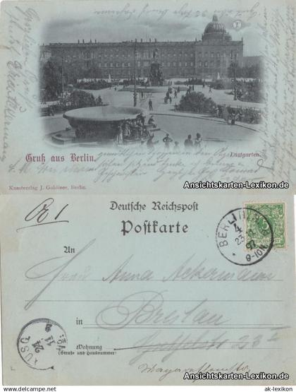Ansichtskarte Mitte-Berlin Lustgarten - Mondscheinlitho 1897
